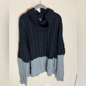 Venus sweater black gray cable knit oversized sweater size 2X